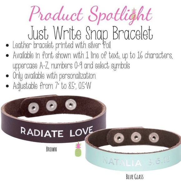 Thirty-One Just Write Snap Bracelet - Picture 1 of 4